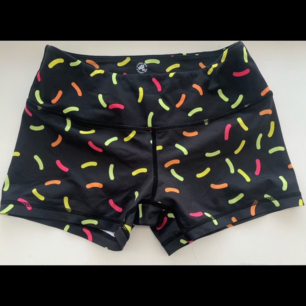 Feed me fight me donut sprinkles shorts size XS